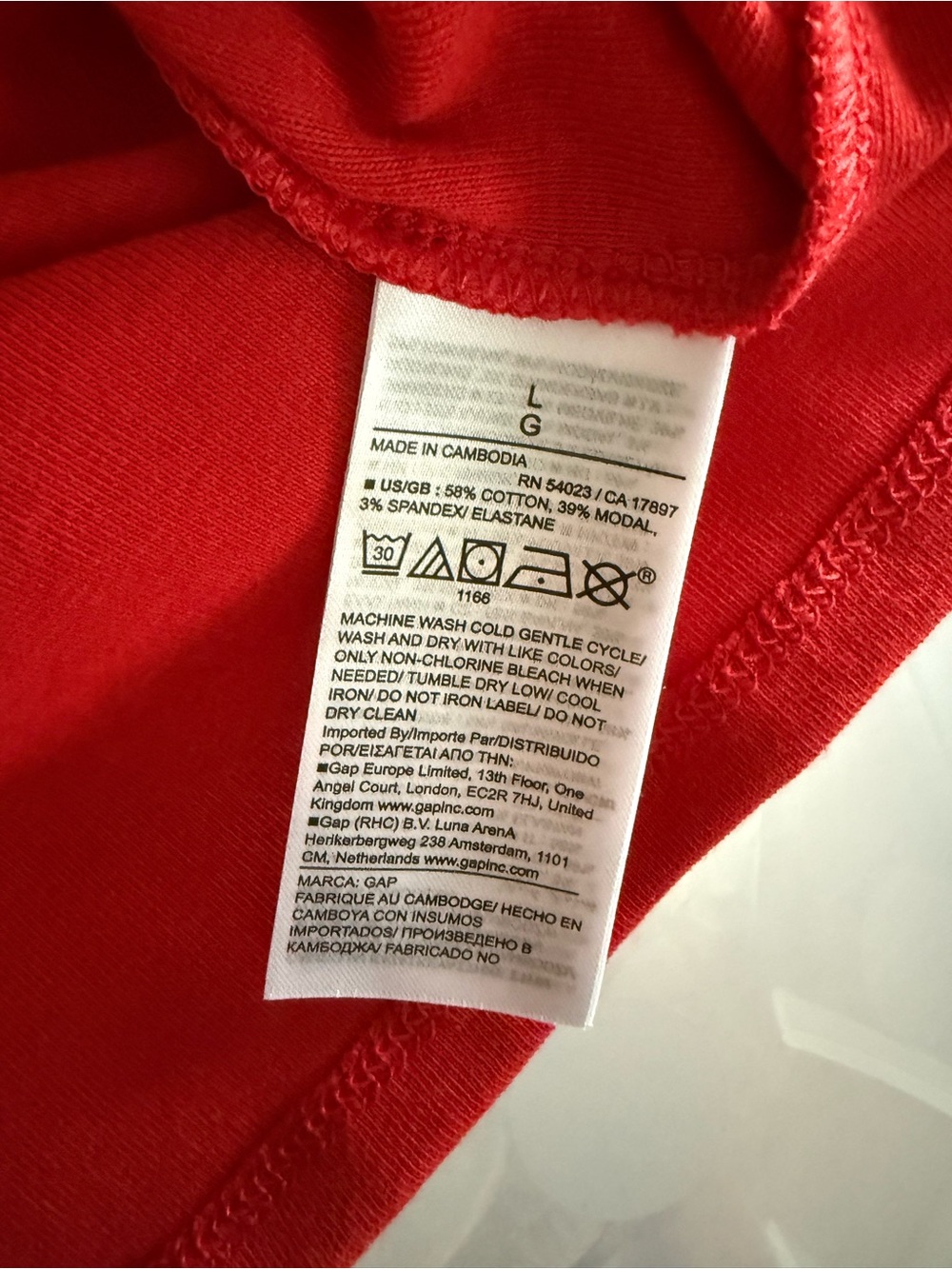 NWT GAP Red Long-Sleeve Boatneck Top SZ L - Picture 7 of 7